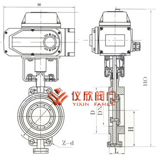 D973電動對夾蝶閥