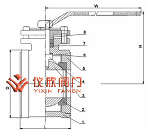 Q71對夾式球閥,結構圖